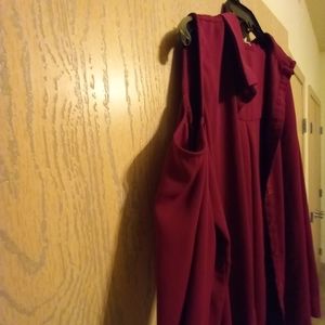 Plum long sleeve off-the-shoulder blouse